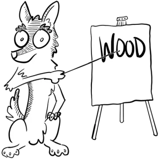 🐕 WOOD 犬, 木, アート, ドローイング, 漫画 telegram sticker