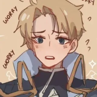 😰 Worry anime, dibujos animados, preocupado, triste, personaje telegram sticker