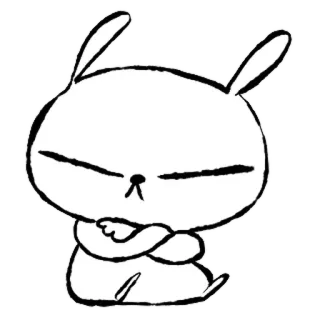 💞 conejo, enojado, conejo, dibujos animados, animal, lindo, ilustración whatsapp sticker