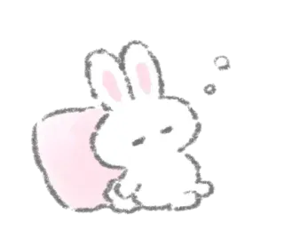 🤍 lapin, lapinou, mignon, endormi, kawaii telegram sticker