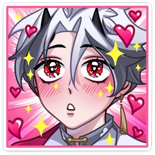 🥺 anime, hearts, sparkles, cute, kawaii, blush, character telegram sticker