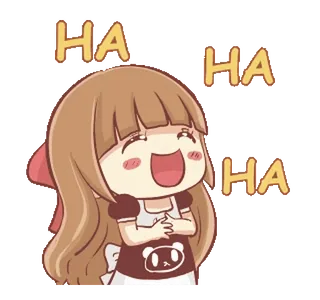 🍞 HA HA HA смех, ха-ха, счастливый, мультфильм, радостный, эмодзи telegram sticker
