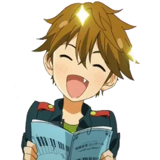 ✨ 器楽音楽祭 コンクール anime, boy, music, score, happy telegram sticker