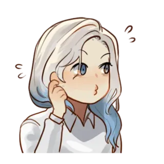 😳 Anime, Fille, Mignon, Chibi, Dessin animé, Portrait telegram sticker
