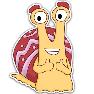 👍 caracol, desenho animado, joinha, fofo, animal telegram sticker