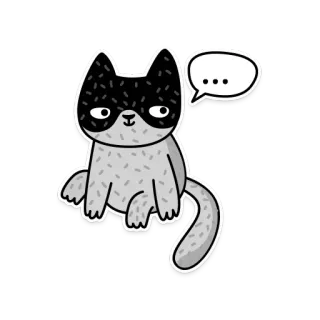😏 고양이, 동물, 스티커, 만화, 귀여운 telegram sticker