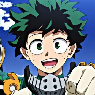 😀 Izuku Midoriya My Hero Academia Anime, Personnage, Garçon, Héros, Manga, My Hero Academia, Izuku Midoriya whatsapp sticker
