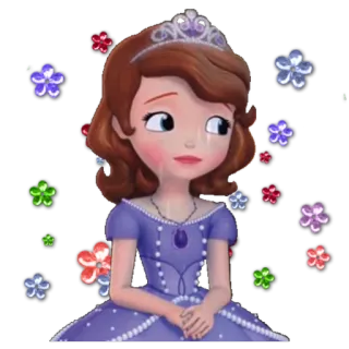 😢 Sofia Dessin animé, Princesse, Tiare, Disney, Sofia la Première, Animé telegram sticker
