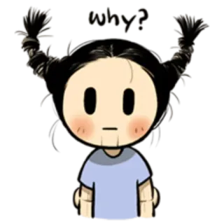 😑 why? Frage, Warum, Cartoon, Süß telegram sticker