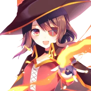 🔥 Megumin Konosuba Anime, Magie, Magicien, Fille, Explosion, Mignon whatsapp sticker
