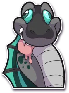 😜 draak, cartoon, dier, monster, schattig, sticker telegram sticker