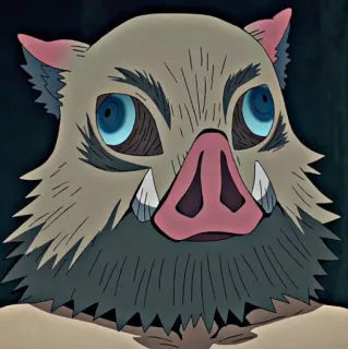 👺 Inosuke Hashibira Demon Slayer Demon Slayer, Inosuke Hashibira, Anime, Manga, Masque de sanglier telegram sticker
