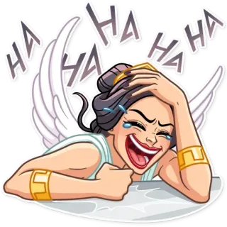 🤣 HA HA HA HA HA HA HA HA смех, ангел, женщина, мультфильм, счастливый, смешной telegram sticker