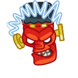 😡 モンスター, ハロウィン, クリーチャー, アニメ, 赤いモンスター, フランケンシュタイン, 電気 telegram sticker