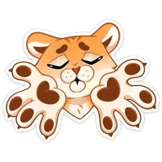 🐅 cat, animal, hug, cute, cartoon telegram sticker