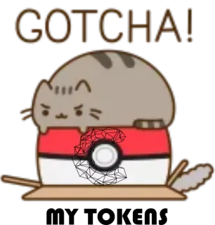 🙈 GOTCHA! gato, Pokémon, Pokeball, dibujos animados, pegatina, atrapado whatsapp sticker