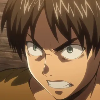 🗡 Eren Yeager Attack on Titan Anime, Eren Yeager, Ataque dos Titãs, Bravo, Sério, Mangá whatsapp sticker