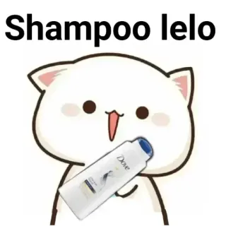 😋 Shampoo lelo gato, champú, lindo, dibujos animados, belleza, higiene whatsapp sticker