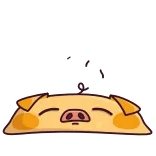 🥵 porco, animal, fofo, kawaii, dormindo, preguiçoso, desenho animado telegram sticker