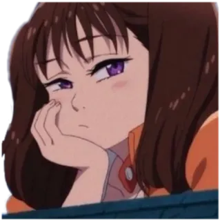 😒 Diane The Seven Deadly Sins อนิเมะ, ผู้หญิง, เบื่อ, ไดแอน, ยักษ์ telegram sticker