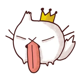 😝 cartoon, character, crown, tongue, exhausted whatsapp sticker
