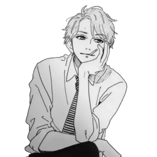 🪁 อนิเมะ, มังงะ, เด็กผู้ชาย, บุหรี่, สูบบุหรี่ telegram sticker