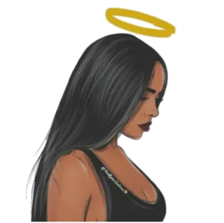 😇 Prettyyou.Creations wanita, gadis, malaikat, ilustrasi, seni, gambar whatsapp sticker