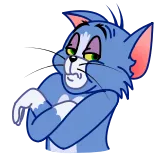 😒 Tom Cat Tom and Jerry Dessin animé, Chat, Meme, Sarcastique, Suffisant, Expression whatsapp sticker