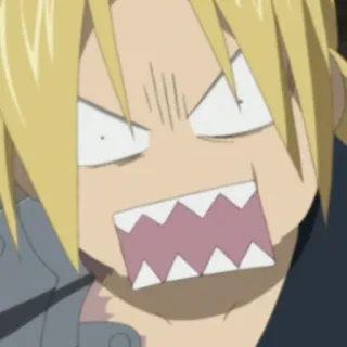 😡 Edward Elric Fullmetal Alchemist อนิเมะ, เอลริค, โกรธ, ตลก, การ์ตูน telegram sticker
