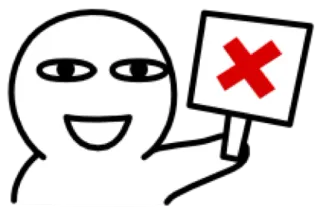 😀 strichmännchen, kreuz, ablehnung, nein, abbrechen, missbilligung telegram sticker