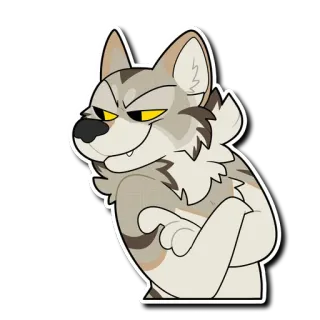 😏 Cartone animato, Lupo, Sorrisetto, Animale, Personaggio telegram sticker