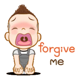 😔 forgive me lo siento, disculpa, llorando, dibujos animados, perdonar, por favor whatsapp sticker