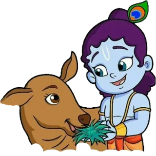 🐂 Krishna 印度教, 神, 宗教, 牛, 奎师那, 神, 精神 telegram sticker