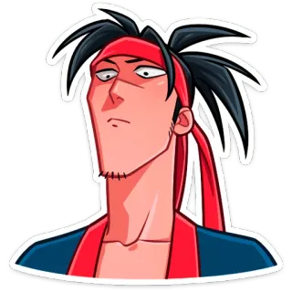 😐 pria, marah, stiker, kartun, serius telegram sticker