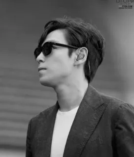 🏴 man, sunglasses, black and white, portrait, profile telegram sticker