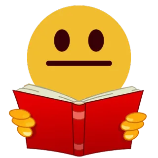 📔 Emoji, Lectura, Libro, Amarillo, Cara, Inexpresivo telegram sticker