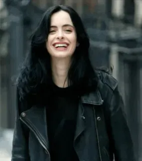 🥀 Jessica Jones Jessica Jones, Marvel, Serie TV, Supereroe, Donna, Sorriso, Capelli neri, Attrice telegram sticker