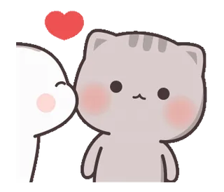 😘 gato, amor, beijo, desenho animado, fofo, coração telegram sticker