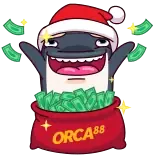 🤑 ORCA88 orca, money, christmas, santa, bag, celebration telegram sticker