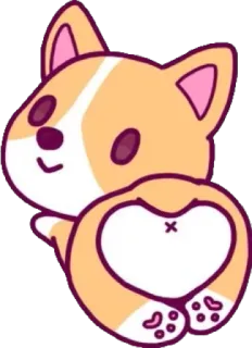 🐶 corgi, dog, cute, animal, puppy, cartoon, pet, kawaii telegram sticker