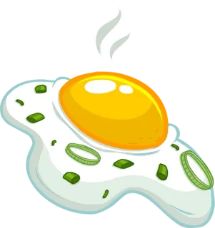 ✨ egg, food, breakfast, sunny side up, onion telegram sticker