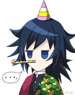 😑 Giyu Tomioka Demon Slayer ... Anime, Fiesta, Dibujos animados, Chibi, Fanart, Sticker telegram sticker