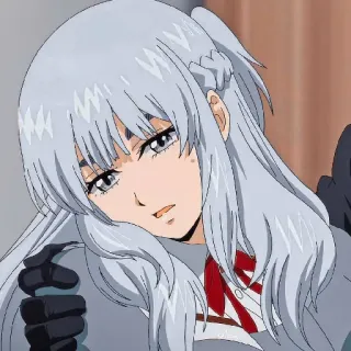 💙 anime, girl, grey hair, character, cartoon telegram sticker