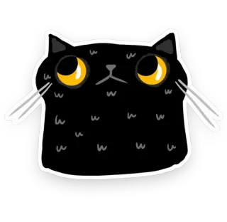 😳 猫, 黑猫, 贴纸, 动物, 卡通猫, 可爱 telegram sticker