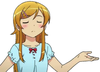 😶 аниме девушка, персонаж, милый, мультфильм, жест, пожимает плечами telegram sticker