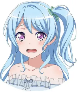 😥 Anime, Garota, Fofa, Personagem, Ilustração telegram sticker