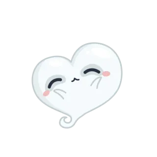 ❤️ 心, 可爱, 卡哇伊, 幽灵, 卡通 telegram sticker