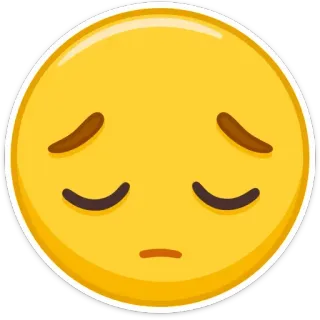 😔 絵文字, 悲しい, 感情, 顔, 黄色 telegram sticker