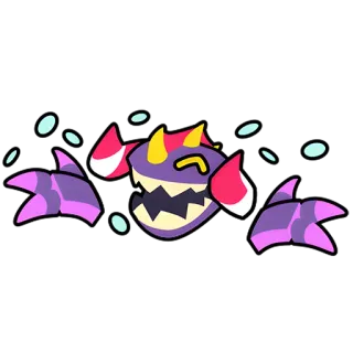 😄 monster, purple, cartoon, creature, teeth, whimsical telegram sticker