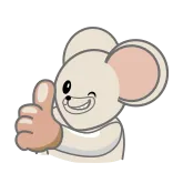 👍 ネズミ, いいね, 漫画, 動物, かわいい, フレンドリー telegram sticker